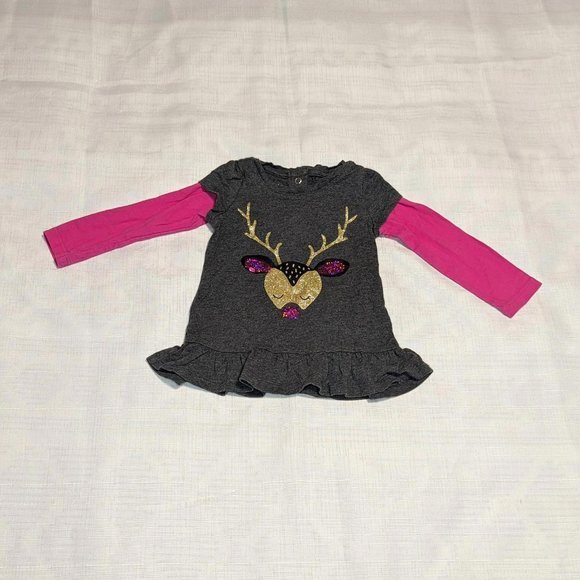 Toughskins Girls Holiday Long Sleeve Shirt - Picture 1 of 6